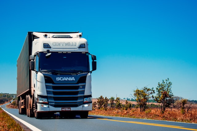 white truck on road