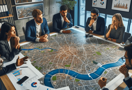 persons planning the city map